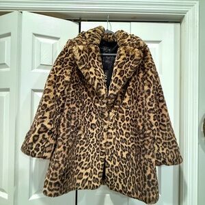 Fabulous Furs Leopard Print Faux Fur Coat